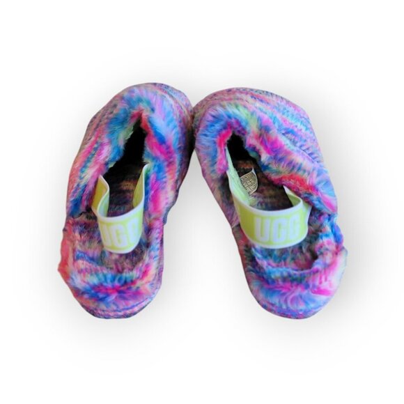 UGG Women's Fluff Yeah Pixelate Rainbow Slip-On Sandals Size 7 - Picture 8 of 14